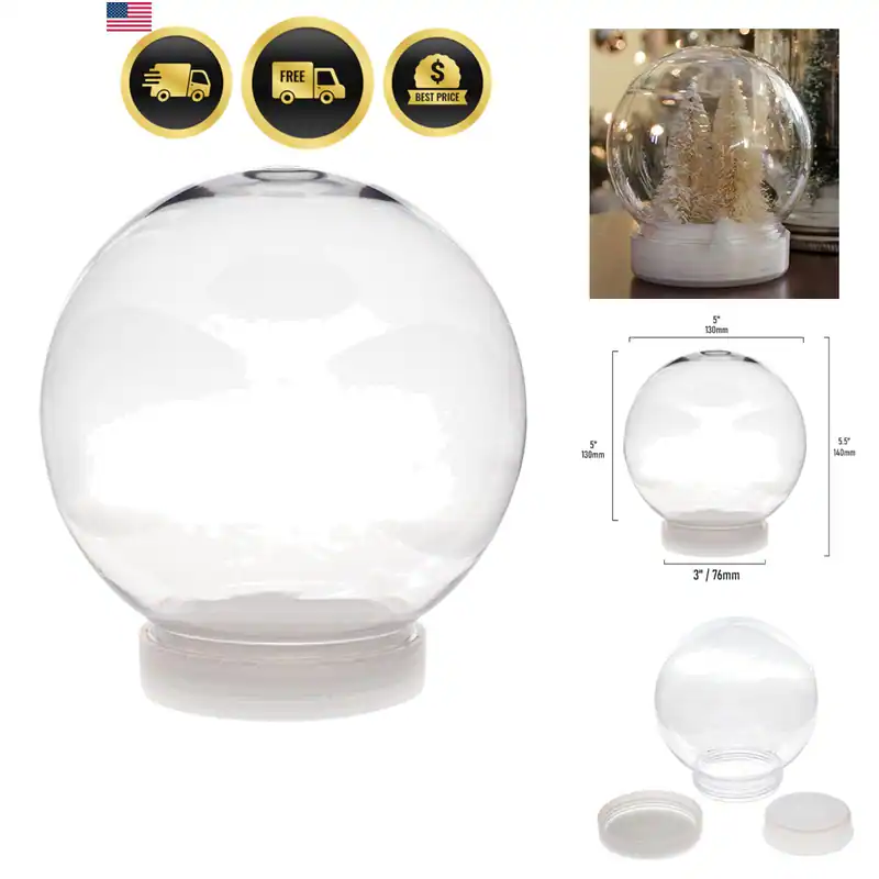 5 Zoll 130 mm DIY Schneekugel Wasserkugel - Klar Kunststoff mit