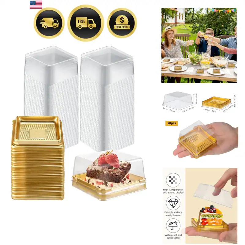 50 Stck. 3 Zoll Mini Kuchen Box, Klar Kunststoff Cupcake Box mit Deckel Einzel