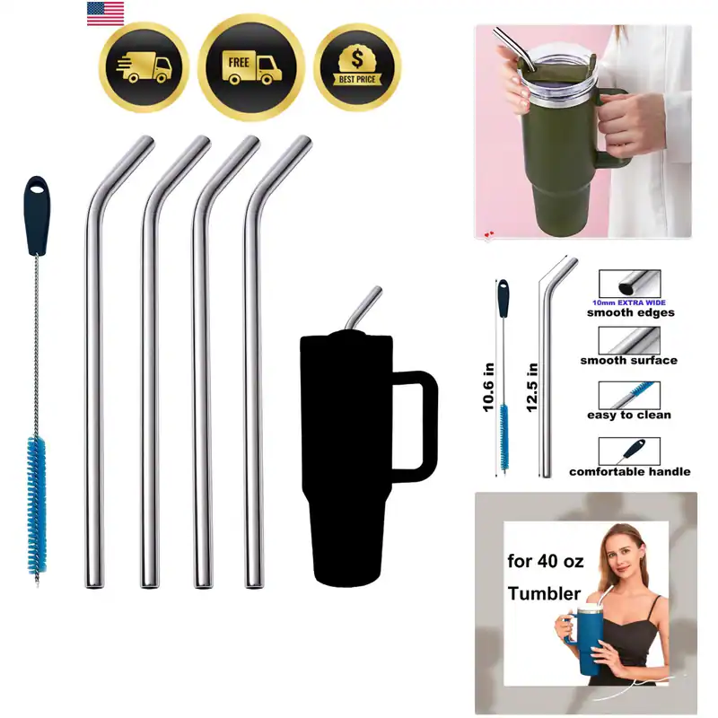 10 mm Extra Breiter Metall Strohhalm für Stanley Quencher 64 40 Unzen Becher |