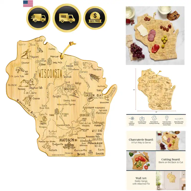 Destination Wisconsin State geformtes Schneidebrett