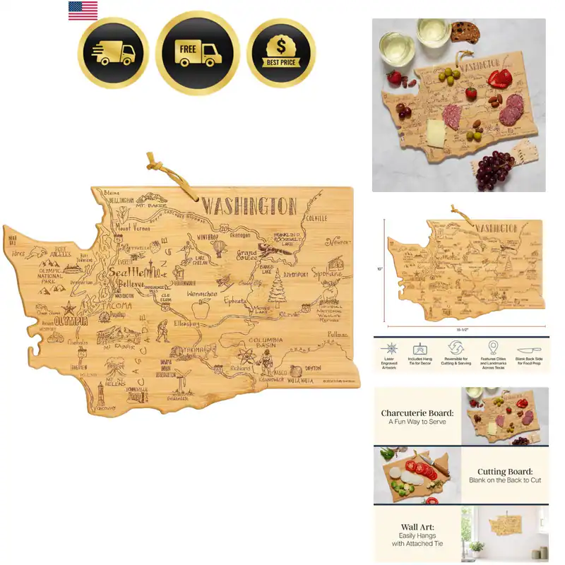 Destination Washington State geformtes Schneidebrett