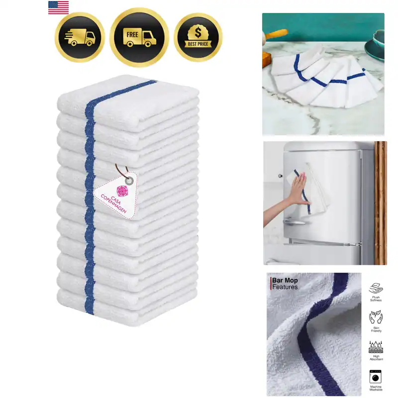 Klassische Bar Mop Handtücher - 12er Pack, 15"x19" 100% Baumwolle, stark