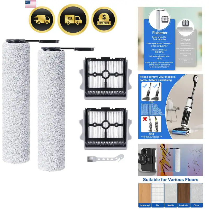 Walzenbürste und HEPA-Filter für Tineco Floor One Stretch S6/S7 Stretch Ultra...