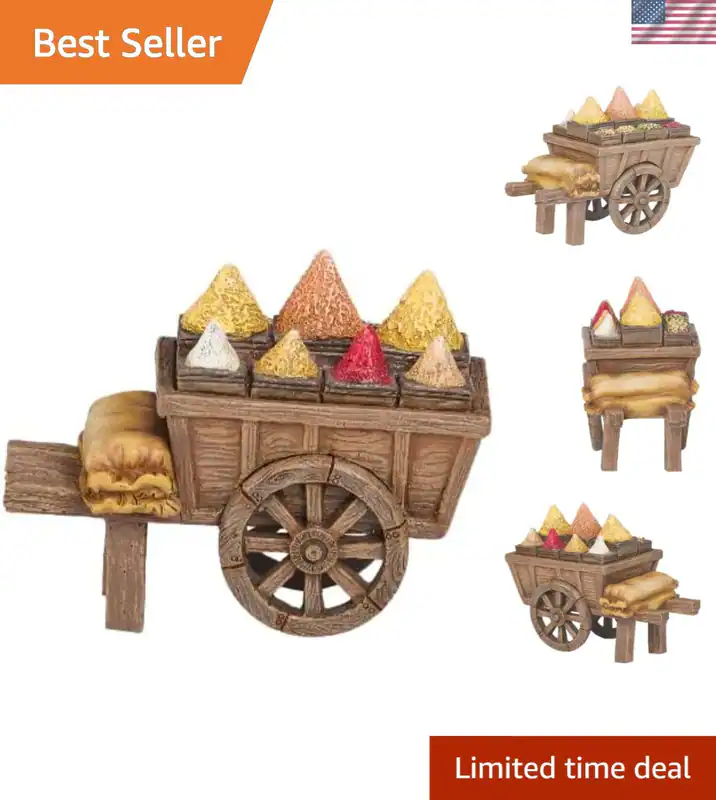 Religiöse Krippe Dorf Figur Gewürzwagen handbemalt 5 cm Sammlerstück
