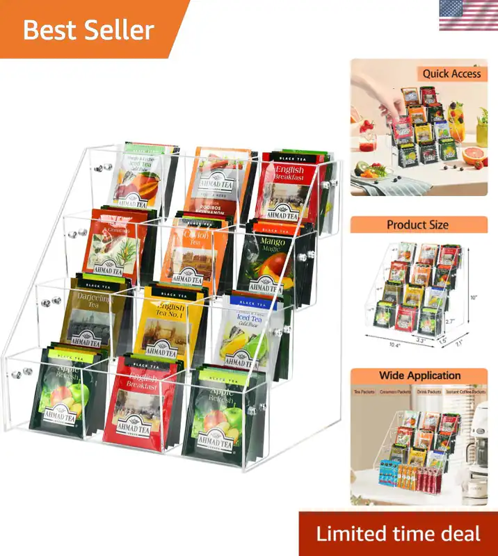 Teebeutel Organizer Halter Acryl Aufbewahrung Regal Arbeitsplatte Küche Büro