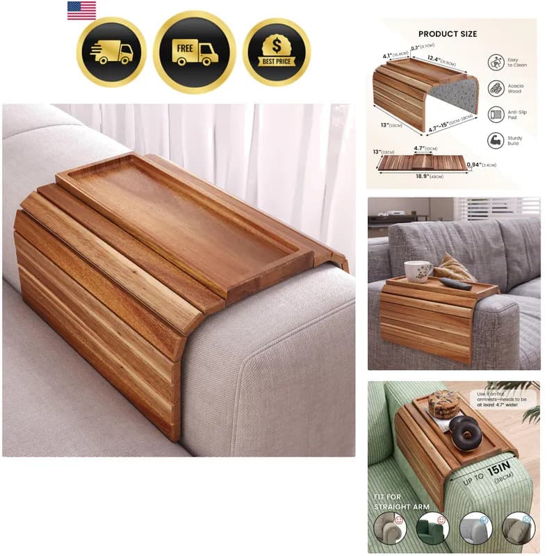 Sofa Armablage, Akazienholz Klappcouch Armablage, Sofa Armlehnenschalen mit