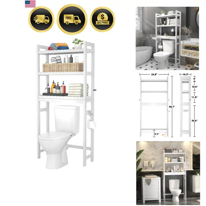 Over The Toilet Aufbewahrung, Bambus über WC Badezimmer Organizer Regal,