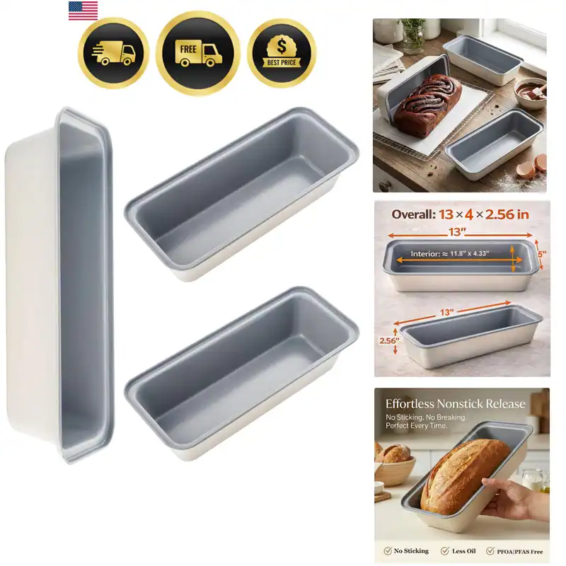 Lange Brot Laib Pfanne 3er Pack, 12x4 Zoll Antihaftbeschichtet Kohlenstoffstahl