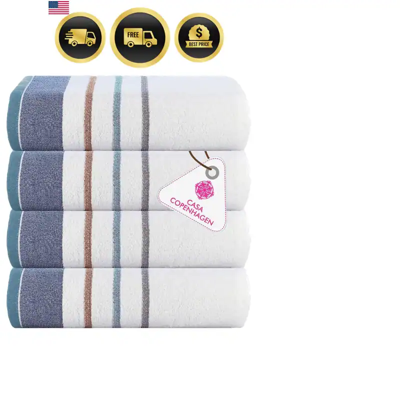 White Bay 4 Stck. 100 % Ägyptische Baumwolle Große Designer Handtücher
