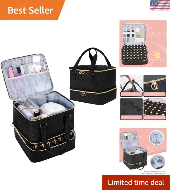 Nagellack Organizer Tasche Aufbewahrungsbox für 42 Flaschen Gel Nagellack Reise