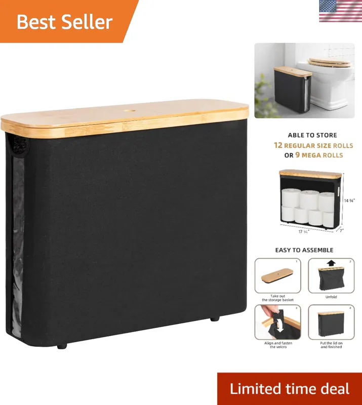 Toilettenpapier Aufbewahrungskorb Organizer mit Bambusdeckel Badezimmer Halter