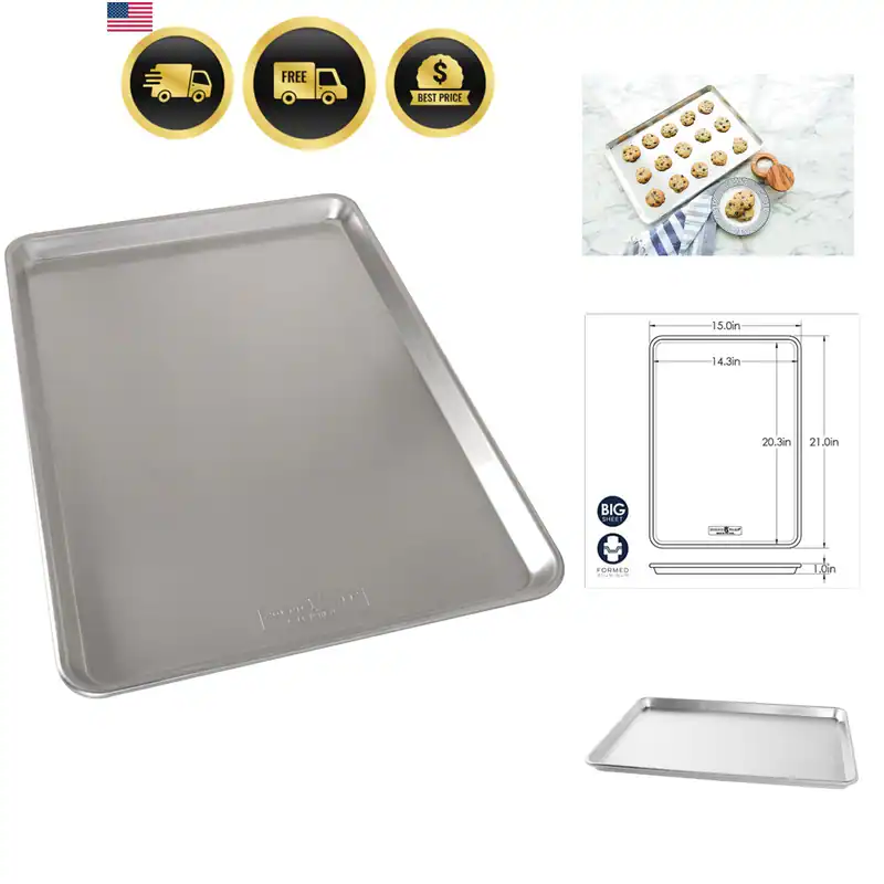 Extra großes Backblech, 21 x 15 cm, XL große Blechform natur unbeschichtet A...