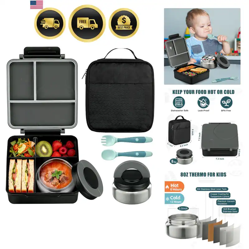 Bento Lunch-Box für Kinder mit 8 Unzen Suppe Thermo & Lunch-Tasche,