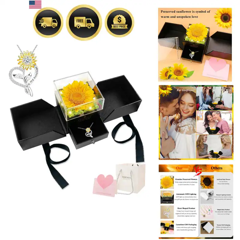Konservierte Sonnenblumen Geschenke für Frauen You are My Sunshine Halskette
