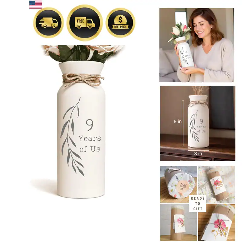 9. Jahrestag Willow Geschenke Vase für sie Keramik 9 Neunte für Frau Ihn
