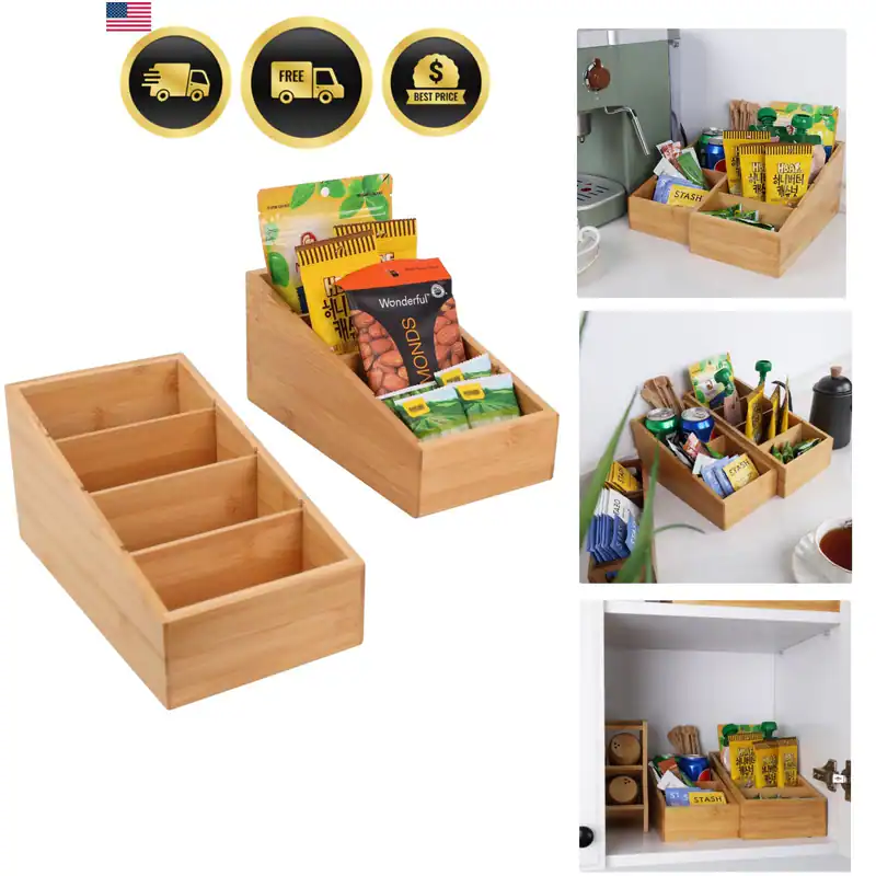 4-Abschnitt Snack Organizer mit abnehmbaren Trennwänden für Küche 2er Pack