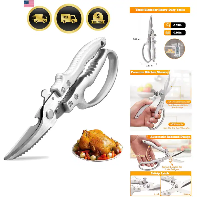 Geflügelschere, Küchenschere robust für Huhn, Knochen