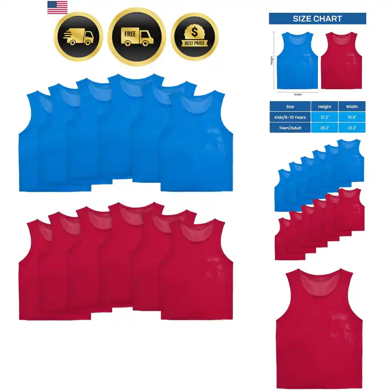 Scrimmage Westen 12/24er Pack Pinnies für Basketball Fußball leichte Team P...