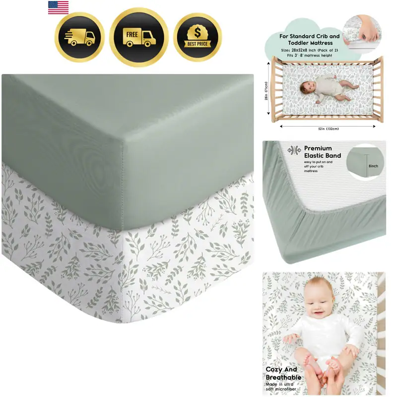 Babybettlaken für Jungen Mädchen, Spannbettlaken 2er Pack für Standardbett a...