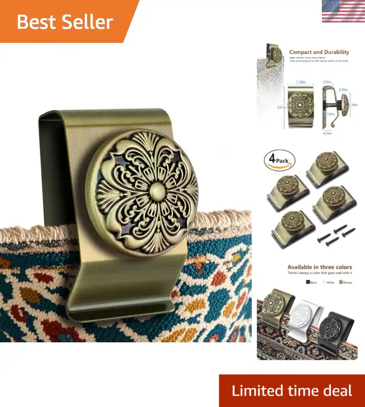Wandhänger für Gobelin Quilt Teppich Klemmen 4 Stück Metall Bronze starker Halt