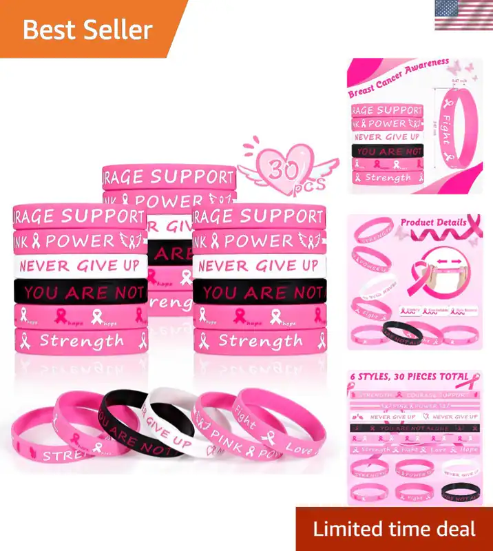 Rosa Band Brustkrebs Armbänder Großpackung Silikon Armbänder Bewusstsein