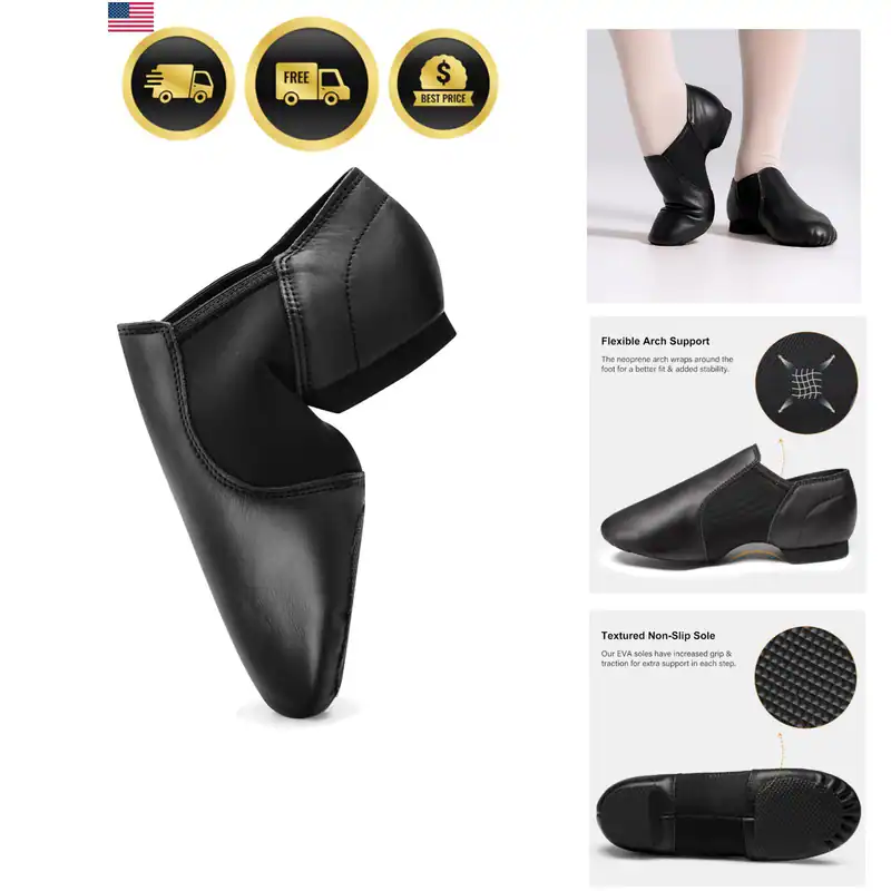 Jazzschuhe für Damen Herren Leder Obermaterial Slipper Tanzschuhe Unisex