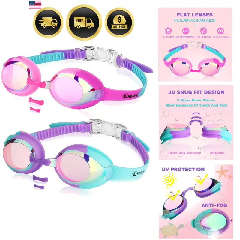 Kinder Schwimmbrille für Kleinkind Kinder Jugend 3-12, Anti-Beschlag