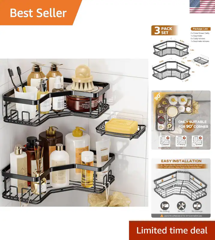 Dusch Caddy Organizer 3 Stück Edelstahl Eckregale Bad Aufbewahrung