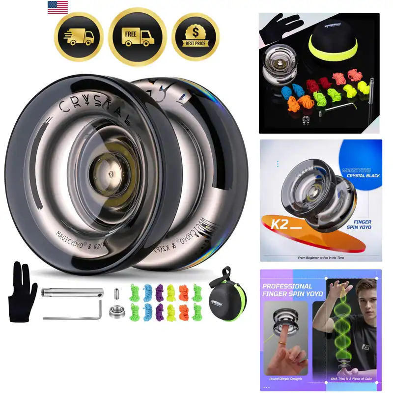 K2 Crystal Black Yoyo Professional, Responsive Yoyo für Kinder Anfänger mit E...