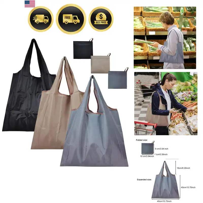 Wiederverwendbare Einkaufstaschen 3er Pack, Faltbare Einkaufstaschen für