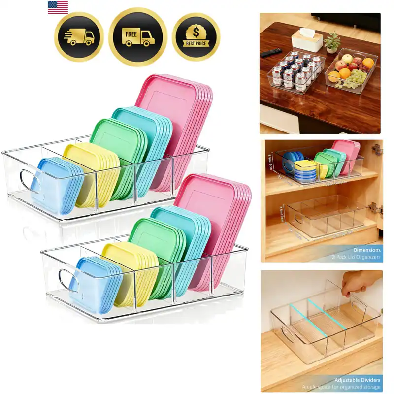 2 Stück Deckel Organizer für Küche Schrank Lebensmittel Aufbewahrung Behälter