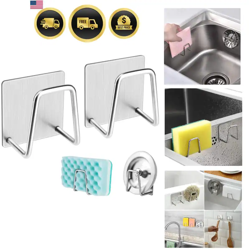 Selbstklebender Schwammhalter Spüle Caddy für Küchenzubehör - Edelstahl R...