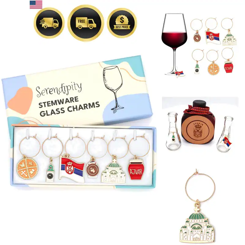 Serbisches Stielglas Glas Charms, Serbisches Geschenk, Geschenk für Orthodoxe