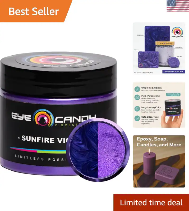 Lila Glimmer Pulver Sunfire Violett 50g für Harz Epoxid Seife Kunst Basteln