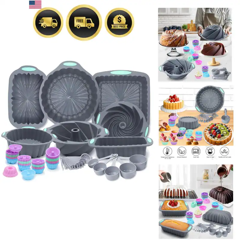 72 Stück Silikon Backformen Set, Antihaft Backformen Set, Easy Release Ofen...