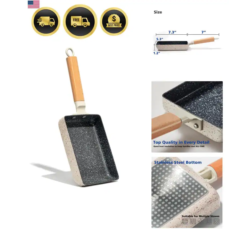 Keramikbeschichtung Quadratisch Japanisch Tamagoyaki Omelett Kleine Pfanne,