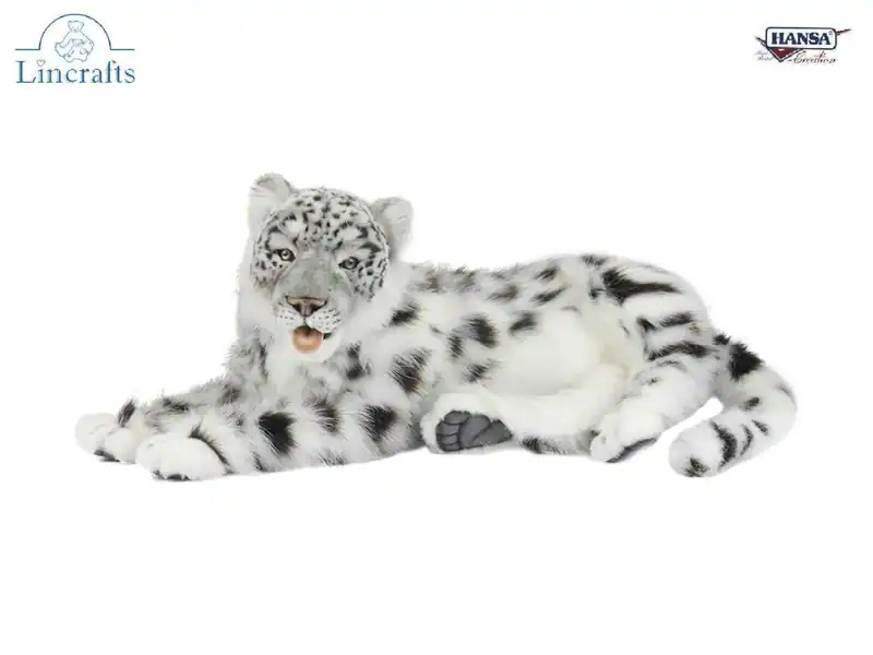 Hansa Schneeleopard Plüschtier Stofftier lebensechte Wildkatze 66 cm Tier