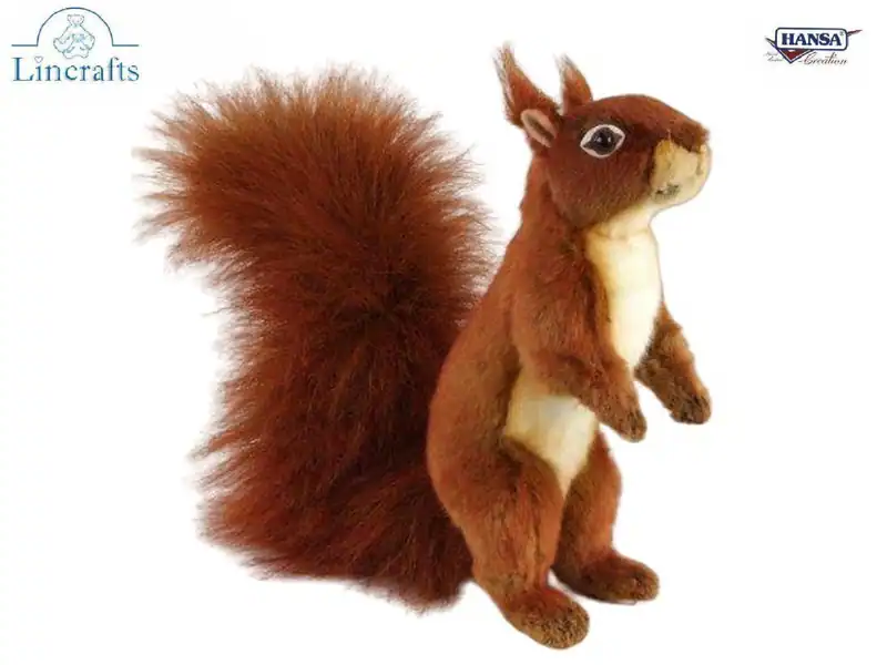 Sitzendes rotes Eichhörnchen Stofftier von Hansa 8407 - brandneu - Lincrafts UK