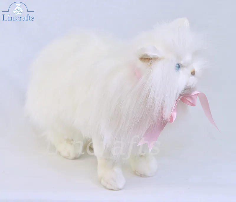 Hansa stehende weiße Katze 4222 Plüschtier Kuscheltier verkauft von Lincrafts