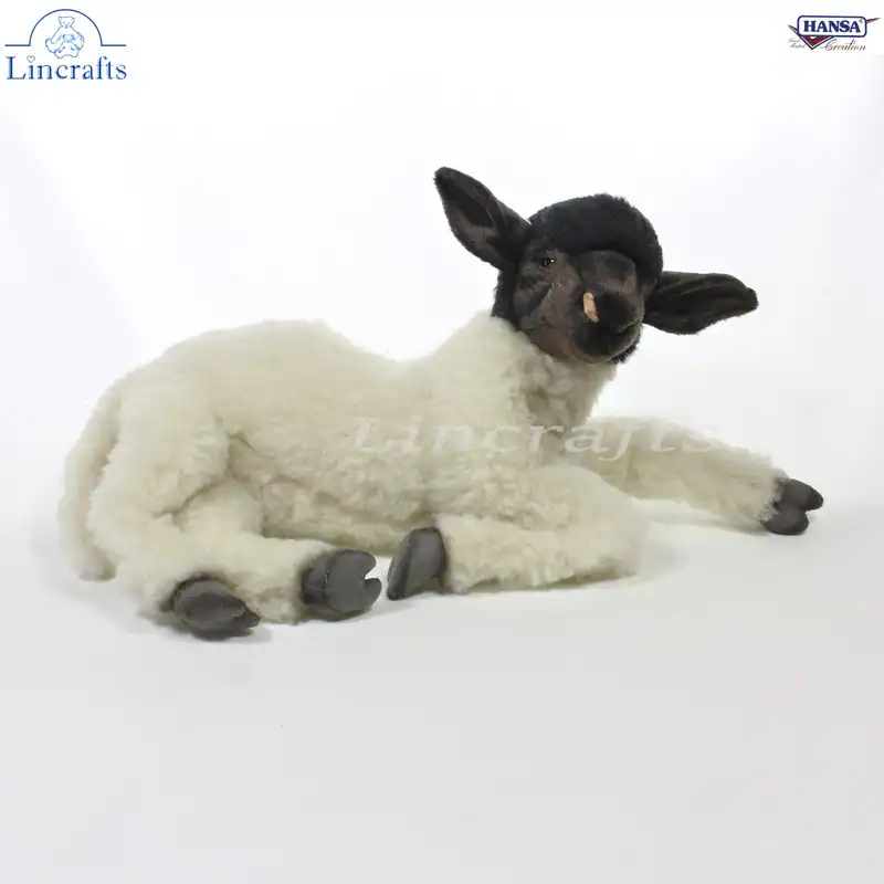 Hansa Suffolk Schaf, Lamm mit schwarzem Gesicht Plüschtier Stofftier Teddy