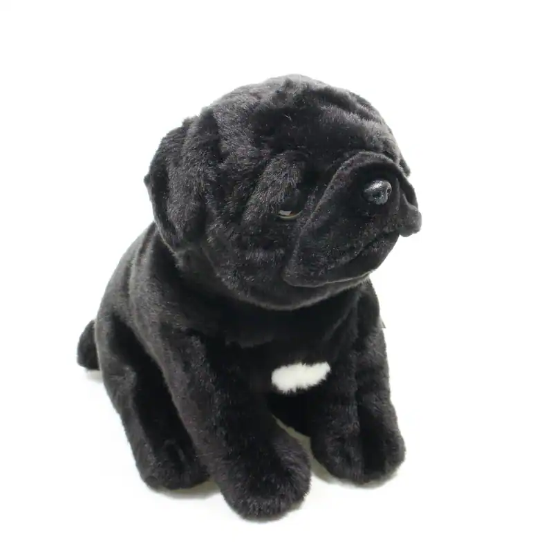 Faithful Friends schwarzer Mops Welpe Hund Plüschtier Kuscheltier Teddy 23 cm
