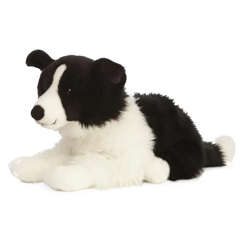 Liegender Border Collie Plüschtier (mit Halsband) von Living Nature. Geschenk