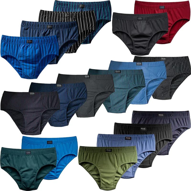 10er Pack Herren Slips Briefs Baumwolle M-10XL Unterhosen Übergröße Unterwäsche