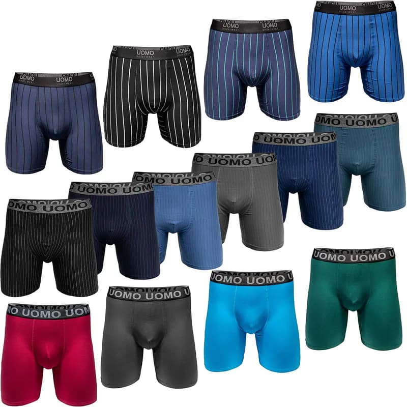 Pesail 4 -8 St Herren Boxershorts M bis 6XL ohne Aufrollen Übergröße Langes Bein