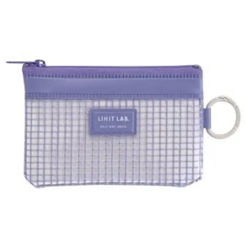 Lihit Labor. Etui Netz Reißverschluss Etui A8 blau violett F234 Tasche