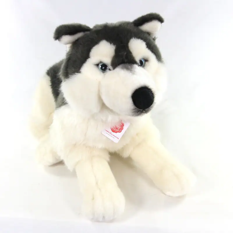 Teddy Hermann großer liegender Husky Hund Plüschtier Kuscheltier Welpe Teddy