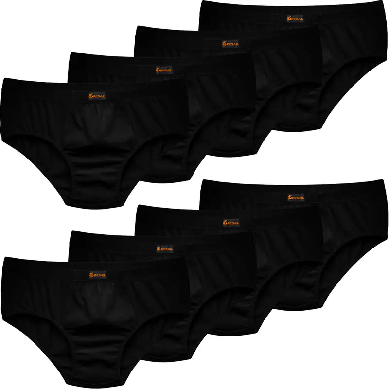10 Herren Slips Briefs Baumwolle M-10XL Unterhosen Übergröße Unterwäsche Schwarz
