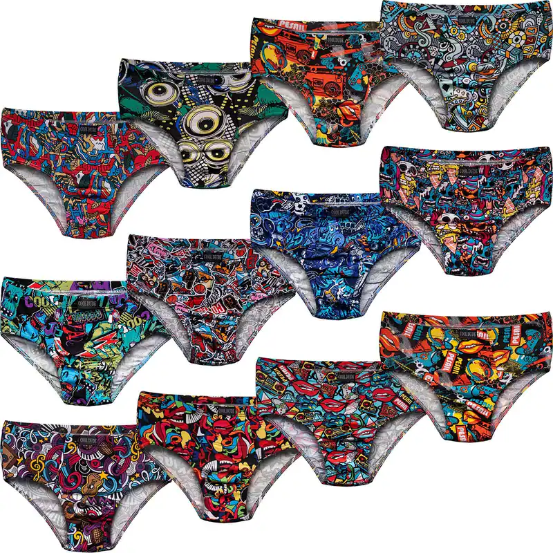 8er Pack Jungen Slips verschiede Modelle Gr. 110 bis 176 aus Baumwolle und Modal