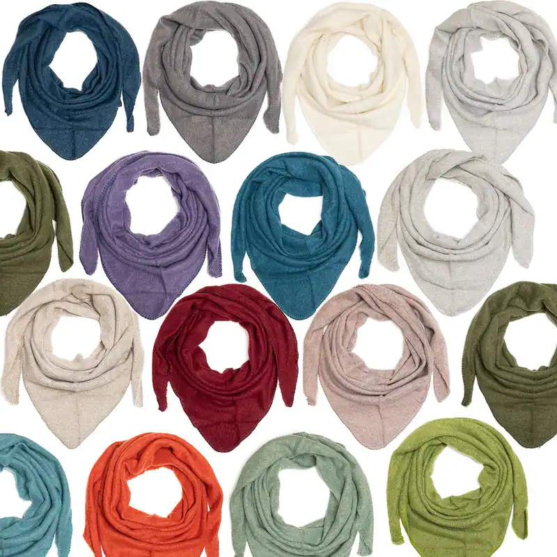 XXL Boucle Dreieckstuch Winter Strick Schal Damen Halstuch Viskose in 30 Farben