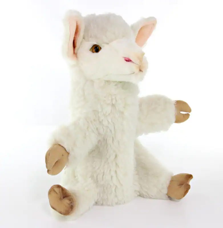 Hansa Lamm, Schaf 7340 Stofftier Hand, Handpuppe Teddy Tier Geschenk Kind 25cm